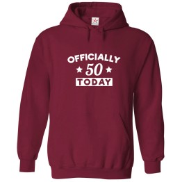 Officially 50 Today Birthday Party Print Unisex Kids & Adult Pullover Hoodie									